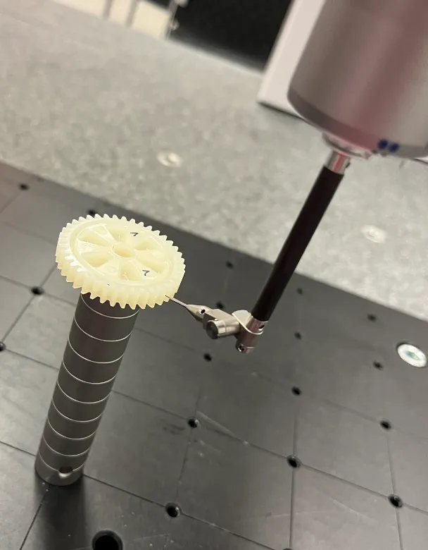 Sample gear during geometric quality inspection