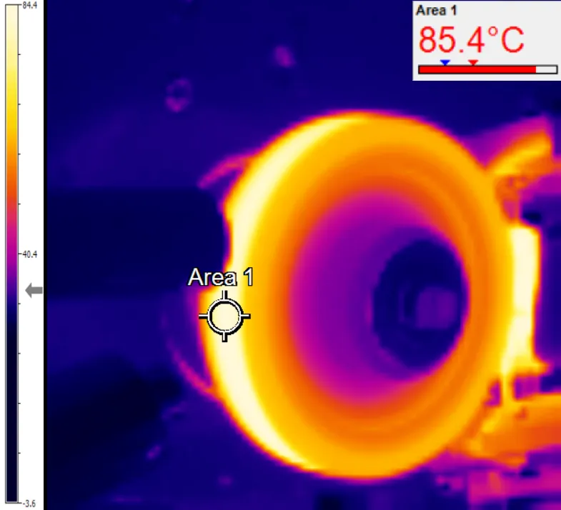 Plastic worm gear test thermal camera measurement
