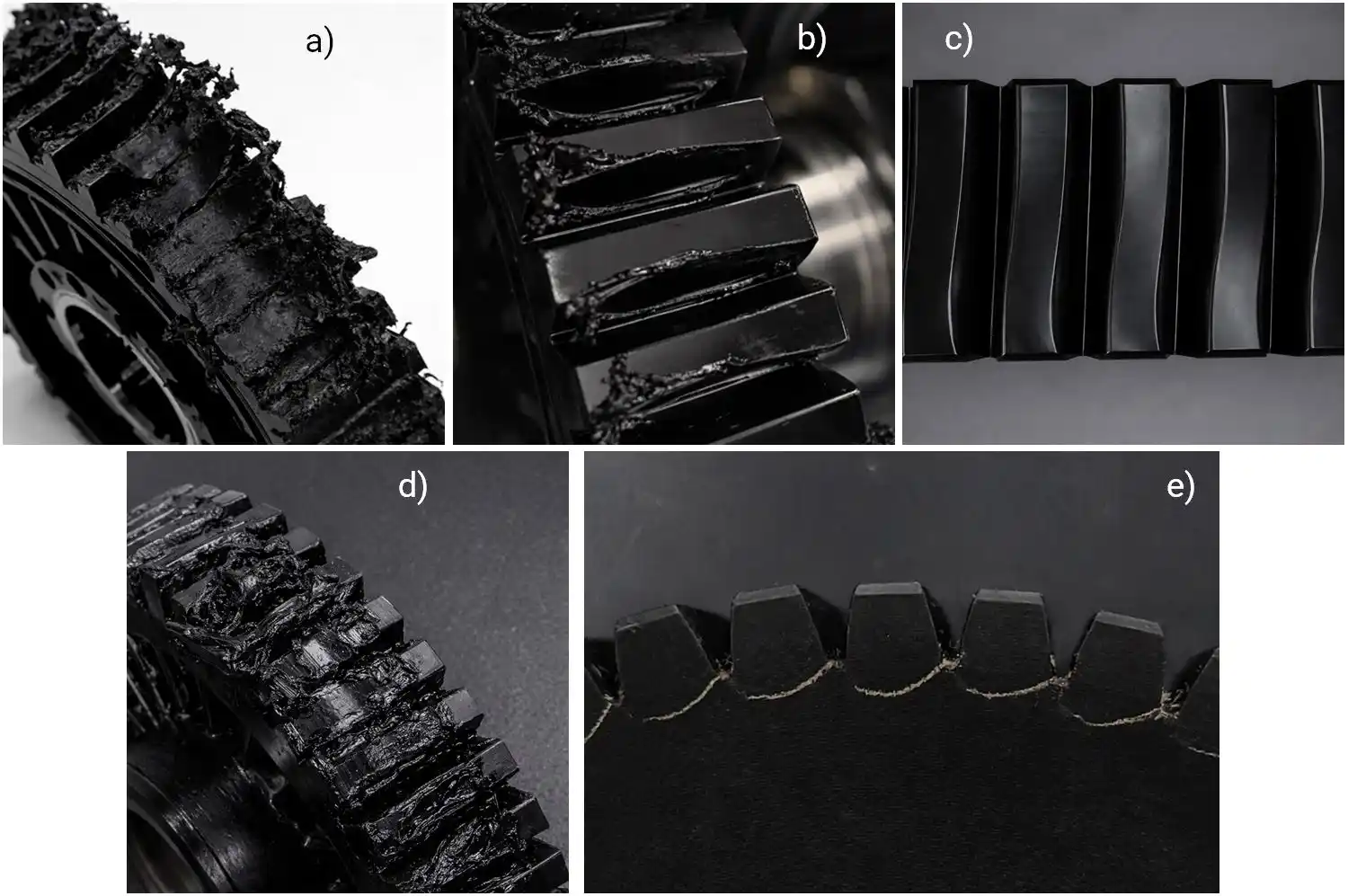 Failure and damage modes on polymer worm wheels