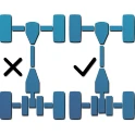 icon depicting two prototypes of a car powertrain system